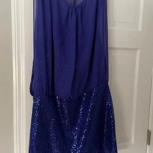 Adrianna Papell Cobalt Blue Shimmer Dress